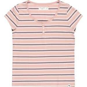 Abercrombie & Fitch Tričko námořnická modř / růžová / bílá