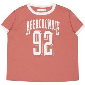 Abercrombie & Fitch Tričko rezavě hnědá / bílá