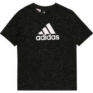 ADIDAS SPORTSWEAR Funkční tričko černý melír / bílá