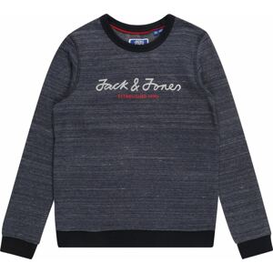 Jack & Jones Junior Mikina modrý melír / červená / bílá