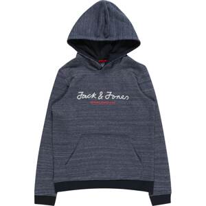 Jack & Jones Junior Mikina 'BERG ' námořnická modř / červená / bílá