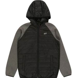 Jack & Jones Junior Přechodná bunda 'TOBY' tmavě šedá / černá / bílá