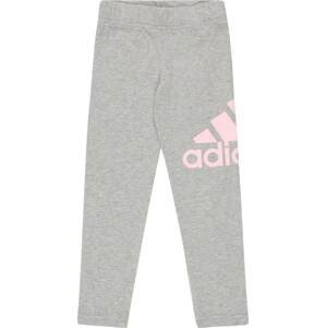 ADIDAS SPORTSWEAR Sportovní kalhoty šedý melír / růžová