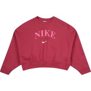Nike Sportswear Mikina pink / malinová / bílá