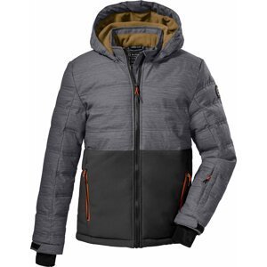 KILLTEC Outdoorová bunda šedý melír / svítivě oranžová / černá