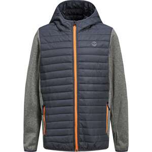 Jack & Jones Junior Přechodná bunda čedičová šedá / šedý melír / oranžová