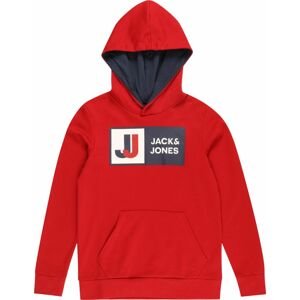 Jack & Jones Junior Mikina marine modrá / červená / bílá