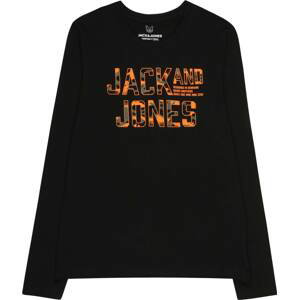 Jack & Jones Junior Tričko 'PEACE WALKER' tmavě zelená / oranžová / černá