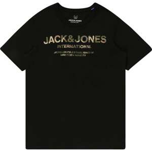 Jack & Jones Junior Tričko béžová / hnědá / khaki / černá