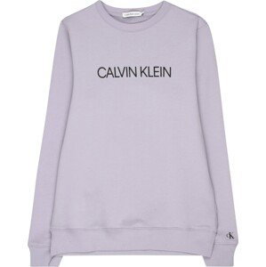 Calvin Klein Jeans Mikina pastelová fialová / černá