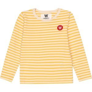 WOOD WOOD Tričko 'Kim' zlatě žlutá / červená / barva bílé vlny