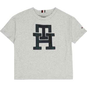 TOMMY HILFIGER Tričko šedá / černá