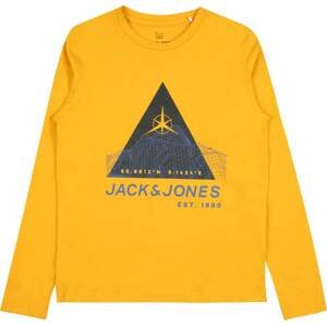 Jack & Jones Junior Tričko marine modrá / noční modrá / žlutá