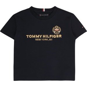 TOMMY HILFIGER Tričko písková / noční modrá / červená / bílá