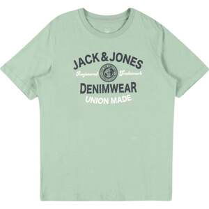 Jack & Jones Junior Tričko marine modrá / světle zelená / bílá