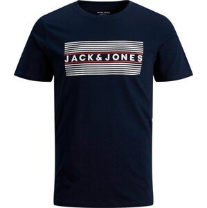 Jack & Jones Junior Tričko námořnická modř / karmínově červené / bílá
