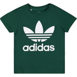 ADIDAS ORIGINALS Tričko tmavě zelená / bílá