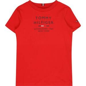 TOMMY HILFIGER Tričko tmavě modrá / červená
