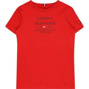 TOMMY HILFIGER Tričko tmavě modrá / červená