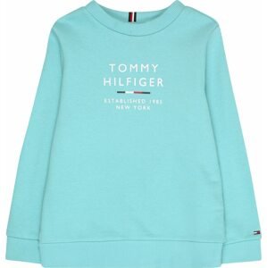 TOMMY HILFIGER Mikina námořnická modř / aqua modrá / červená / bílá