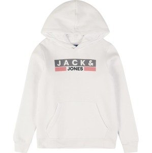 Jack & Jones Junior Mikina červená / černá / bílá