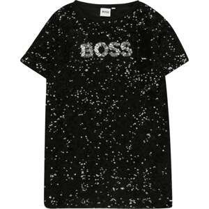 BOSS Kidswear Šaty černá / stříbrná