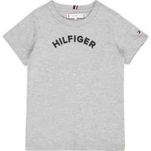 TOMMY HILFIGER Tričko šedý melír / černá