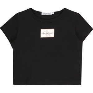Calvin Klein Jeans Tričko krémová / starobéžová / černá