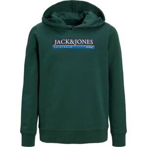 Jack & Jones Junior Mikina 'Codyy' modrá / karamelová / tmavě zelená / bílá
