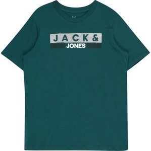 Jack & Jones Junior Tričko tmavě zelená / černá / bílá