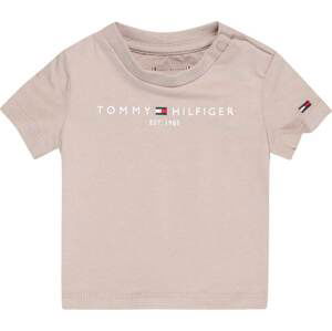 TOMMY HILFIGER Tričko noční modrá / šedobéžová / ohnivá červená / bílá