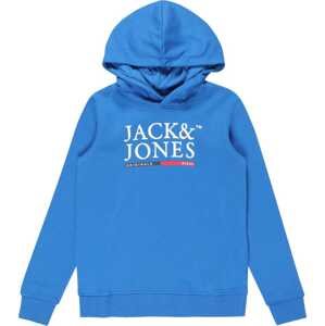 Jack & Jones Junior Mikina 'Codyy' námořnická modř / nebeská modř / červená / bílá