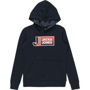 Jack & Jones Junior Mikina tmavě modrá / červená / bílá