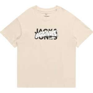Jack & Jones Junior Tričko 'GRAFITTI' béžová / černá / bílá