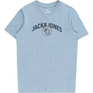 Jack & Jones Junior Tričko 'OUNCE' kouřově modrá / noční modrá / bílá