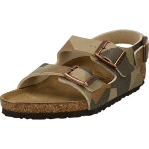 BIRKENSTOCK Otevřená obuv khaki / olivová / jedle