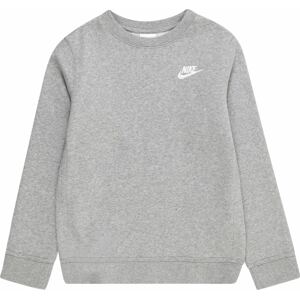 Nike Sportswear Mikina šedý melír / bílá