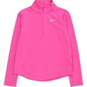 NIKE Funkční tričko světle šedá / svítivě růžová