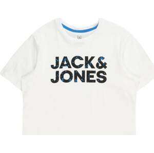 Jack & Jones Junior Tričko 'NEON' modrá / černá / bílá