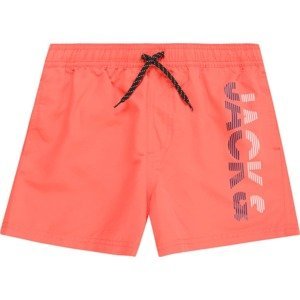 Jack & Jones Junior Plavecké šortky 'FIJI' námořnická modř / korálová / bílá