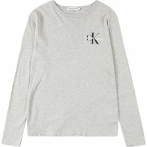 Calvin Klein Jeans Tričko šedý melír / černá / bílá