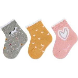 STERNTALER Ponožky medová / šedá / mix barev / starorůžová
