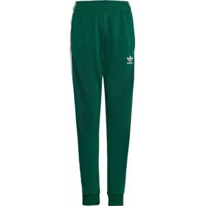 ADIDAS ORIGINALS Sportovní kalhoty trávově zelená / bílá