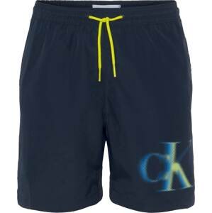 Calvin Klein Swimwear Plavecké šortky modrá / námořnická modř / žlutá
