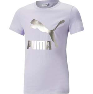 PUMA Tričko stříbrně šedá / pastelová fialová