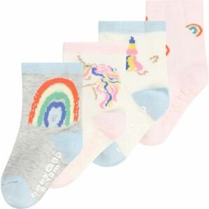 GAP Ponožky světlemodrá / šedý melír / růžová / bílá