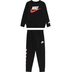 Nike Sportswear Joggingová souprava šedá / ohnivá červená / černá / bílá