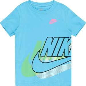 Nike Sportswear Tričko 'FUTURA SIDEWINDER' nebeská modř / světle zelená / světle růžová / černá