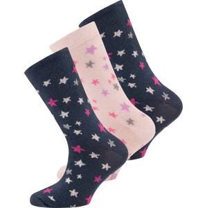 EWERS Ponožky marine modrá / stříbrně šedá / pitaya / pastelově růžová