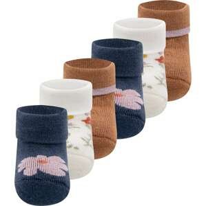 EWERS Ponožky krémová / tmavě modrá / karamelová / růžová